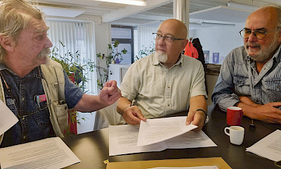 De g. à dr. : Johan Pain, Gilbert D’Alessandro et Pierre Dovat, initiants de la charte de 2000.
